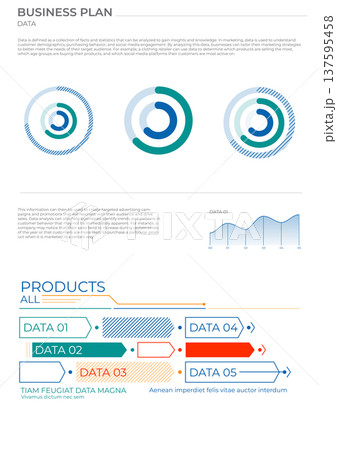 Business data analysis charts in color. Vector elements charts. Business data analysis charts in color. Vector elements charts. 137595458