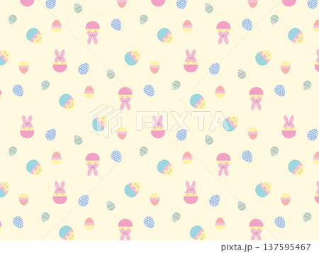 イースターのポップでかわいい背景素材 137595467