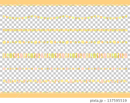 Cute pink and orange stylish line, border, and separator illustration set 137595519