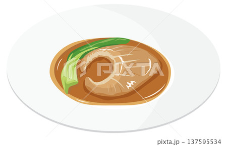 お皿に盛られたフカヒレのイメージイラスト 137595534