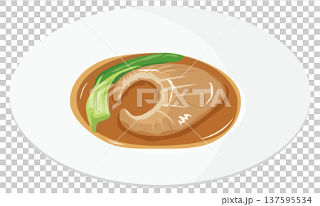 お皿に盛られたフカヒレのイメージイラスト 137595534
