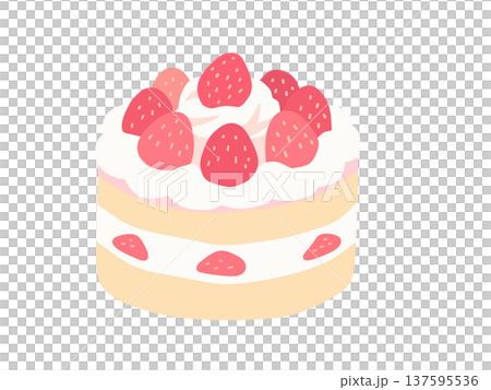 Cute shortcake whole cake illustration Cute shortcake whole cake illustration 137595536