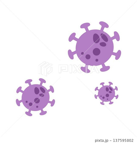 Illustration of Viruses or Bacteria Microscopic Purple Pathogens 137595802