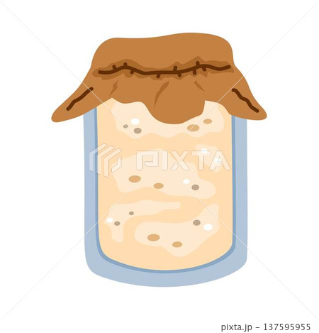 Sourdough Starter Kit in a Jar, Glass Jar of Kefir Sourdough Starter Kit in a Jar, Glass Jar of Kefir 137595955