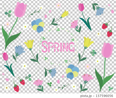 かわいい花のイラスト素材 137596056