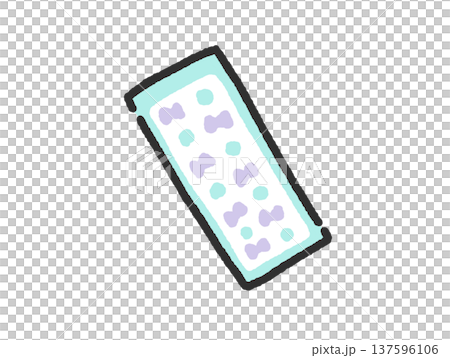 手描きのかわいいパステルカラーのシール　ミントグリーン 137596106