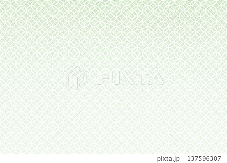 キラキラ輝く繊細な淡い抹茶色の模様に白い七宝柄を重ねた背景画像1 137596307