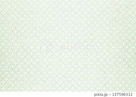 キラキラ輝く繊細な淡い抹茶色の模様に白い七宝柄を重ねた背景画像6 137596312