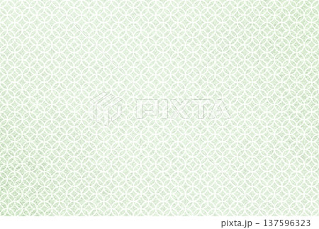 キラキラ輝く繊細な淡い抹茶色の模様に白い七宝柄を重ねた背景画像17 137596323