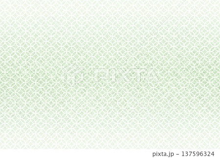 キラキラ輝く繊細な淡い抹茶色の模様に白い七宝柄を重ねた背景画像18 137596324
