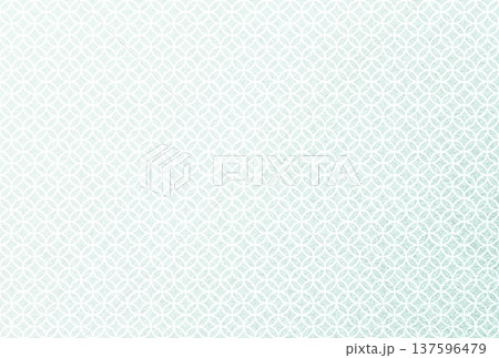 キラキラ輝く繊細な淡い若竹色の模様に白い七宝柄を重ねた背景画像7 137596479
