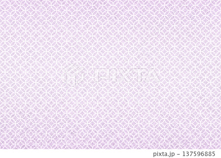 キラキラ輝く繊細な淡い紫色の模様に白い七宝柄を重ねた背景画像3 137596885