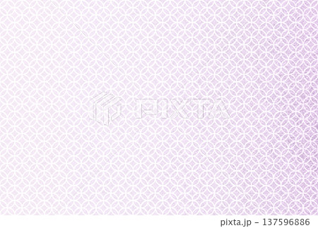 キラキラ輝く繊細な淡い紫色の模様に白い七宝柄を重ねた背景画像4 137596886