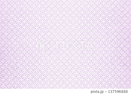キラキラ輝く繊細な淡い紫色の模様に白い七宝柄を重ねた背景画像6 137596888