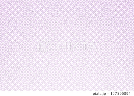 キラキラ輝く繊細な淡い紫色の模様に白い七宝柄を重ねた背景画像12 137596894