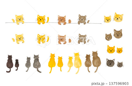 かわいい猫のイラストセット 137596903