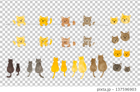 かわいい猫のイラストセット 137596903