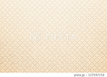 キラキラ輝く繊細な淡い茶色の模様に薄黄色の七宝柄を重ねた背景画像9 137597158