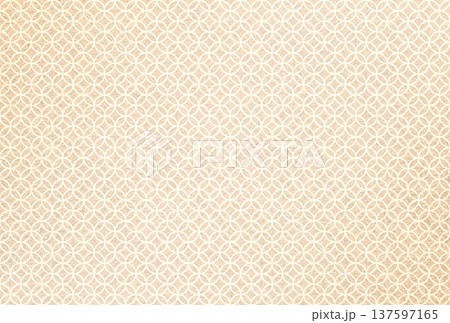 キラキラ輝く繊細な淡い茶色の模様に薄黄色の七宝柄を重ねた背景画像16 137597165