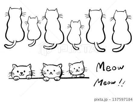 手描きの猫のイラスト 手描きの猫のイラスト 137597184