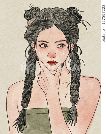 fashion portrait of young woman 137597222