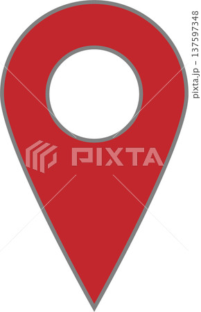 シンプルなマーカー｜居場所・地図[赤/フチあり] 137597348