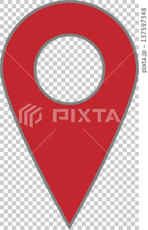 シンプルなマーカー｜居場所・地図[赤/フチあり] 137597348