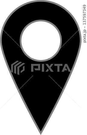 シンプルなマーカー｜居場所・地図[黒/フチあり] 137597349
