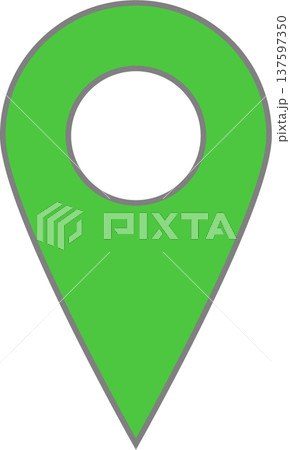 シンプルなマーカー｜居場所・地図[緑/フチあり] 137597350