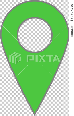 シンプルなマーカー｜居場所・地図[緑/フチあり] 137597350