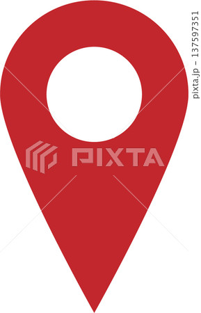 シンプルなマーカー｜居場所・地図[赤] 137597351
