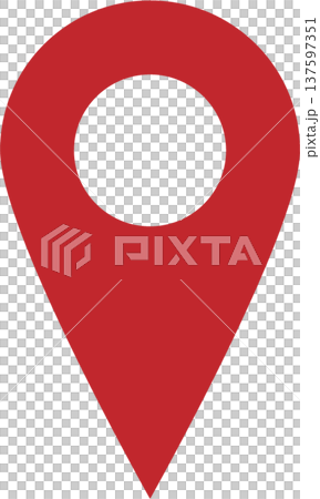 シンプルなマーカー｜居場所・地図[赤] 137597351