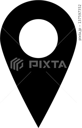 シンプルなマーカー｜居場所・地図[黒] 137597352