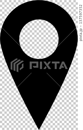 シンプルなマーカー｜居場所・地図[黒] 137597352