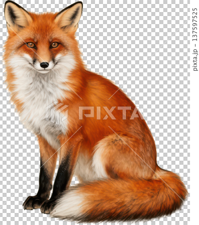 A realistic illustration of a beautiful red fox staring at you A realistic illustration of a beautiful red fox staring at you 137597525