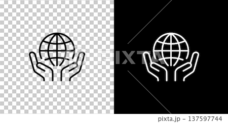 環境保護、地球和手的圖標、永續生態 137597744