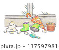 溶けかけている雪だるまのイラスト 溶けかけている雪だるまのイラスト 137597981