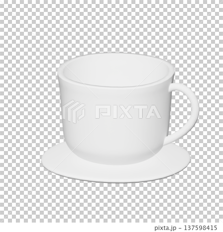 一個簡單的杯子和碟子的3D插圖 137598415