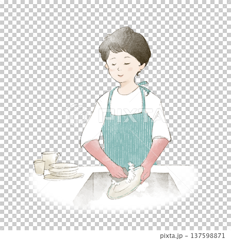 家庭主婦洗碗 家庭主婦洗碗 137598871