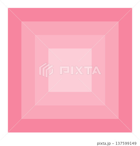 ピンク色のスクエアグラデーション・中央に視線を集める四角形の放射状デザインフレーム 137599149