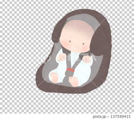 Baby in a child seat Baby in a child seat 137599415