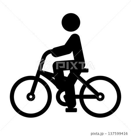 自転車に乗る人のピクトグラム 自転車に乗る人のピクトグラム 137599416
