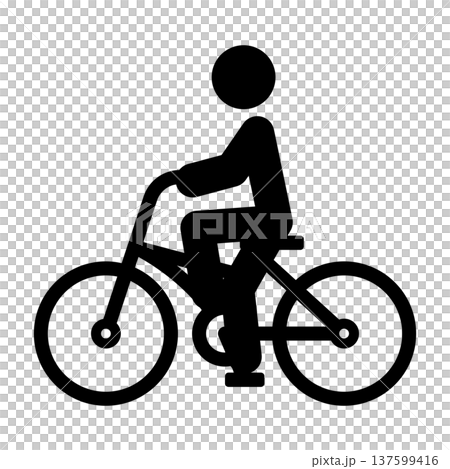 Bicycle rider pictogram Bicycle rider pictogram 137599416