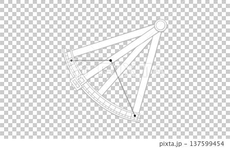 Monochrome line drawing of Sextant (drawing of sextant and constellation lines) Monochrome line drawing of Sextant (drawing of sextant and constellation lines) 137599454