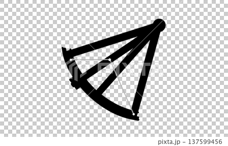 ろくぶんぎ座のシルエットイラスト(六分儀の絵と星座線) ろくぶんぎ座のシルエットイラスト(六分儀の絵と星座線) 137599456