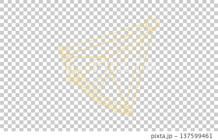 六分儀線描圖（金色六分儀和星座線，僅線條，無顏色） 137599461