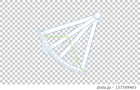 Color line drawing of Sextant (drawing of sextant and constellation lines) Color line drawing of Sextant (drawing of sextant and constellation lines) 137599463