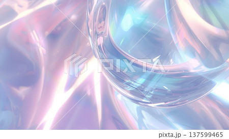 光沢ホログラム抽象背景 137599465