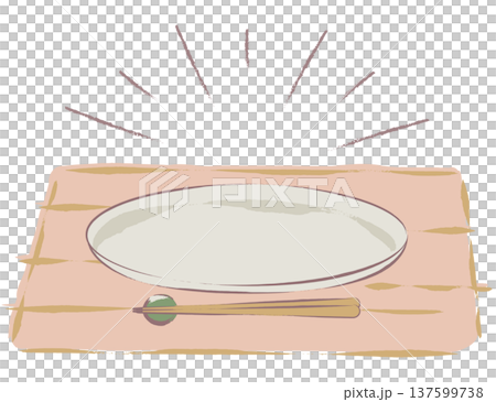 手繪的主圓盤和筷子插圖 手繪的主圓盤和筷子插圖 137599738