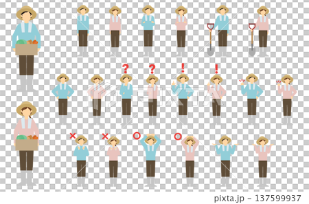 平面插畫：農夫男女（正面） 137599937